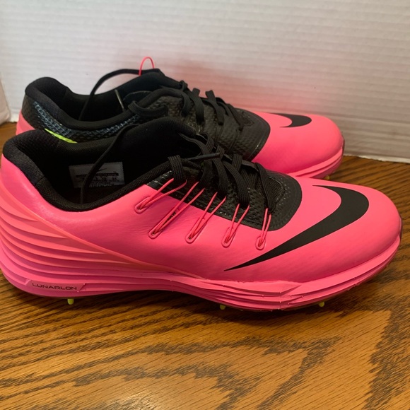 Nike Golf Pink& Black and Highlighter Yellow Shoes Woman’s Size 8. Comfort Cute - Picture 9 of 13